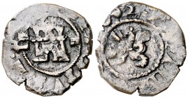 1602. Felipe III. Segovia. 2 maravedís. (Cal. 827, mismo ejemplar). 1,28 g. Acueducto de un arco. El valor corta la orla interior. MBC.
