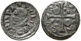 1633. Felipe IV. Barcelona. 1 diner. (Cal. 1245) (Cru.C.G. 4422i). 0,84 g. Rara. MBC-.