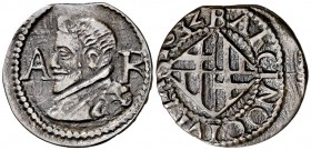 1632. Felipe IV. Barcelona. 1 ardit. (Cal. 1231) (Cru.C.G. 4420f). 1,54 g. Busto peculiar. MBC.