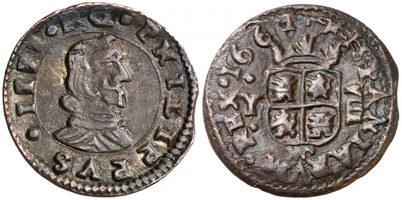 1661. Felipe IV. (Madrid). Y. 8 maravedís. (Cal. 1420). 2,36 g. MBC+.