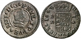 1663. Felipe IV. Sevilla. R. 16 maravedís. (Cal. 1568). 4,69 g. MBC+.