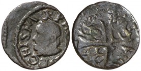 1640. Guerra dels Segadors. Barcelona. 1 diner. (Cal. 153) (Cru.C.G. 4556a). 0,86 g. Felipe IV. Rara. BC+.