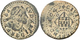 1642. Guerra dels Segadors. Girona. 1 sisè. (Cal. 179). 3,78 g. Lluís XIII. MBC.
