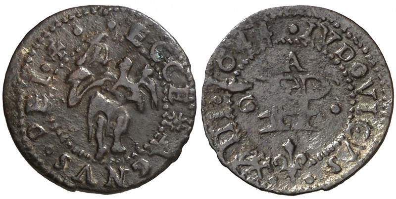 1644. Guerra dels Segadors. Perpinyà. 1 diner. (Cal. 199) (Cru.C.G. 4639). 0,87 ...