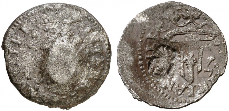 1647. Guerra dels Segadors. Perpinyà. 2 sous. (Cal. 192 var) (Cru.C.G. 4636f). 2...