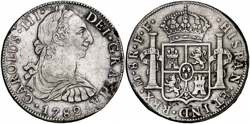 1782. Carlos III. Mexico. FF. 8 reales. (Cal. 932). 26,93 g Oxidaciones. Limpiad...