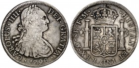 1796. Carlos IV. México. FM. 8 reales. (Cal. 690). 26,63 g. MBC-/MBC.