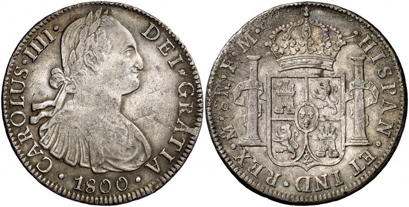 1800. Carlos IV. México. FM. 8 reales. (Cal. 695). 26,80 g. MBC-/MBC.