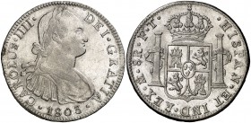 1803. Carlos IV. México. FT. 8 reales. (Cal. 699). 26,89 g. MBC-/MBC.