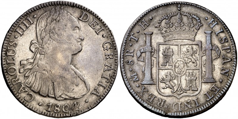 1804. Carlos IV. México. TH. 8 reales. (Cal. 701). 26,95 g. MBC/MBC+.
