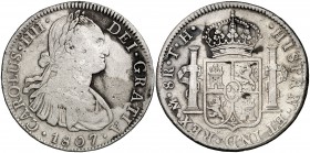 1807. Carlos IV. México. TH. 8 reales. (Cal. 707). 26,75 g. Oxidaciones. BC/BC+.