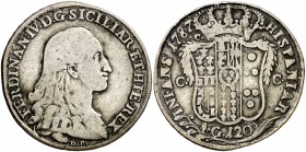 1787. Fernando IV, Infante de España. Nápoles. DP/C/C-C. 120 grana. (Vti. 285) (MIR. 370/3). 24,84 g. MBC-.