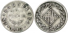 1810. Catalunya Napoleónica. Barcelona. 1 peseta. (Cal. 46). 5,12 g. BC/BC+.