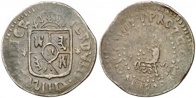 1829. Fernando VII. Manila. 1/4 de real. (Cal. 1609). 2,69 g. CU. León pequeño. N normal. MBC-/BC+.