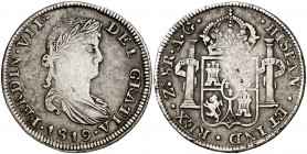 1819. Fernando VII. Zacatecas. AG. 8 reales. (Cal. 694): 26,87 g. Acuñación floja. MBC-.