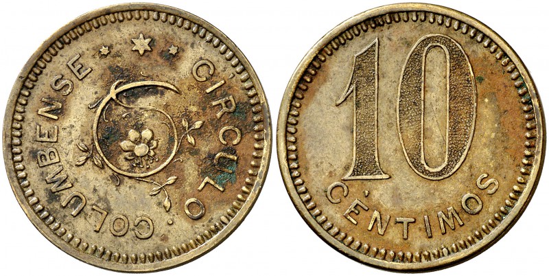 Santa Coloma de Farners. Círculo Columbense. 10 céntimos. (AL. falta). 6,62 g. M...