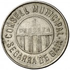 Segarra de Gaià. 1 peseta. (Cal. 18, como serie completa). 3,34 g. MBC.