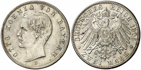 1905. Alemania. Baviera. Otón I. D (Múnich). 2 marcos. (Kr. 913). 11,09 g. AG. EBC-.
