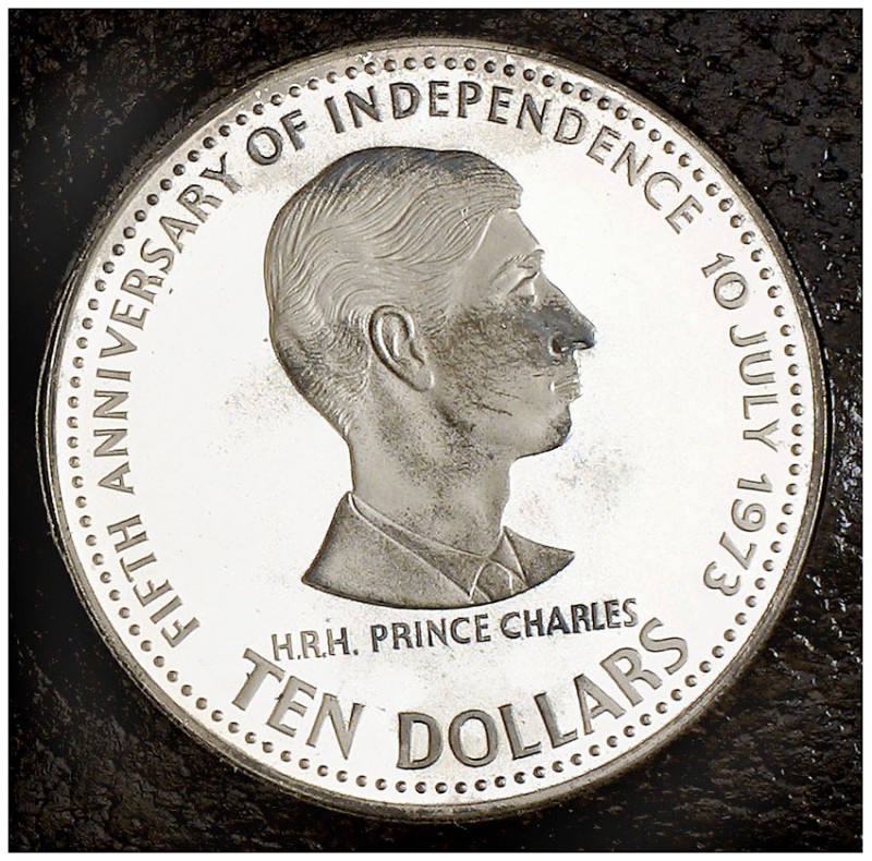1978. Bahamas. 10 dólares. (Kr. 78.1). AG. 5º Aniversario de la Independencia. E...