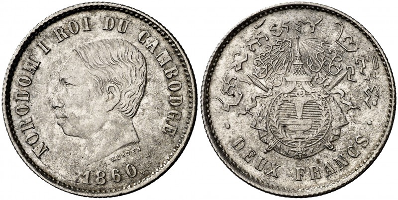 1860. Cambodia. Norodom I. 2 francos. (Kr. 1801-1900 8 edición, falta) (Kr. De L...