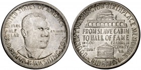 1946. Estados Unidos. S (San Francisco). 1/2 dólar. (Kr. 198). 12,46 g. AG. Booker T. Washington. S/C-.