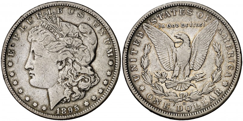 1895. Estados Unidos. O (Nueva Orleans). 1 dólar. (Kr. 110). 26,42 g. AG. Muy es...