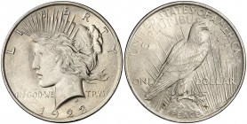 1923. Estados Unidos. Filadelfia. 1 dólar. (Kr. 150). 26,73 g. AG. EBC-.