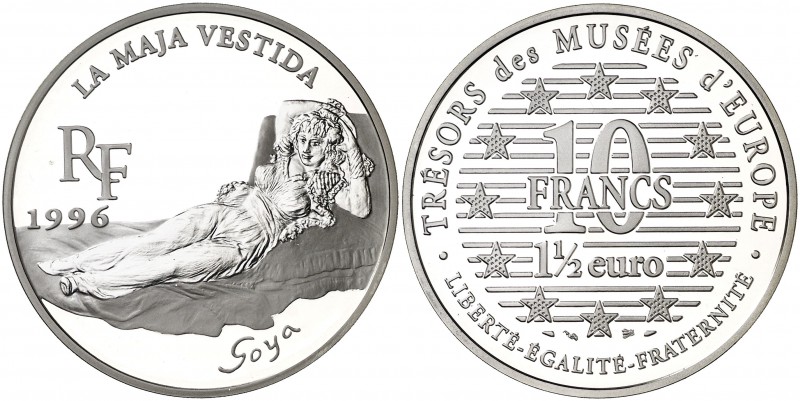 1996. Francia. Monnaie de París. 10 francos (1 1/2 euro). (Kr. 1148). 22,20 g. A...