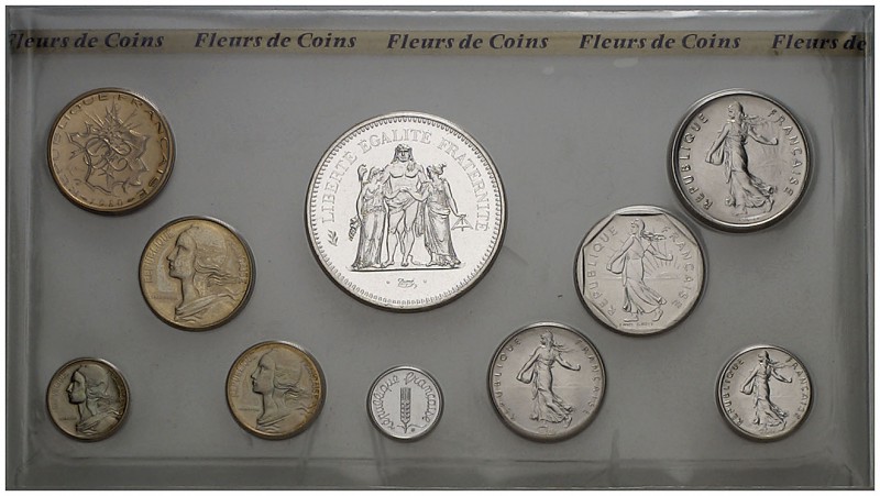1980. Francia. 1, 5, 10, 20 céntimos, 1/2, 1, 2, 5, 10 y 50 francos. (Kr. 5517)....