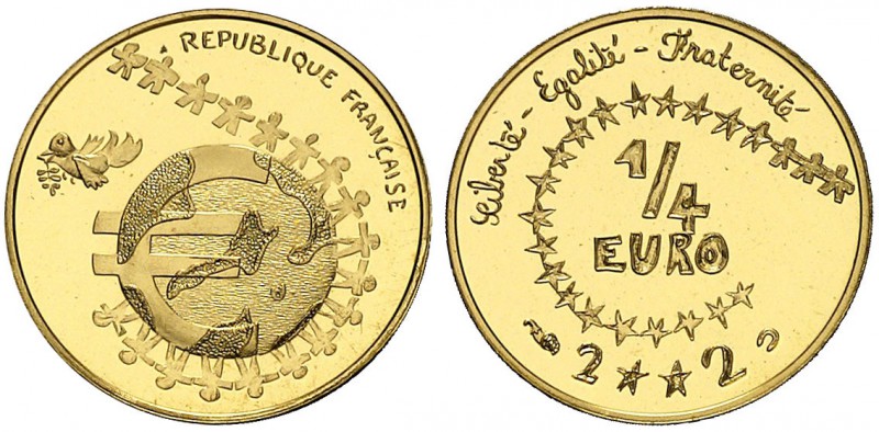 2002. Francia. Monnaie de París. 1/4 de euro. (Fr. 759) (Kr. 1331). 3,11 g. AU. ...