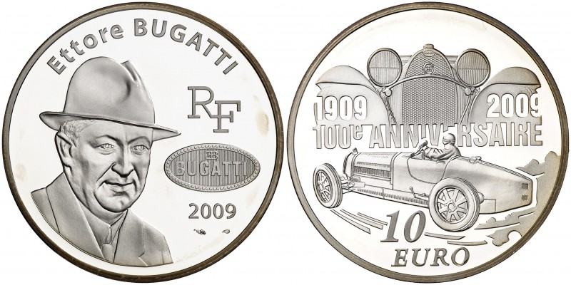 2009. Francia. Monnaie de París. 10 euros. (Kr. 1606 var. por peso). 22,20 g. AG...