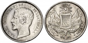 1864. Guatemala. R. 1 real. (Kr. 137.1). 3,06 g. AG. EBC.