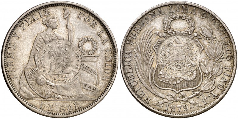 1894. Guatemala. 1/2 real. (Kr. 224). 24,89 g. AG. Pátina. EBC-.