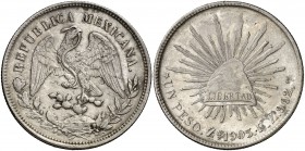 1903. México. Zs (Zacatecas). FZ. 1 peso. (Kr. 409.3). 27 g. AG. MBC+.