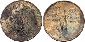 1921. México. (México). 2 pesos. (Kr. 462). 26,60 g. AG. Centenario de la Independencia. Pátina. Escasa. EBC.