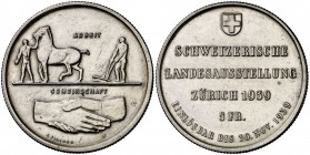 1939. Suiza. Huguenin. Le Locle. 5 francos. (Kr. 43). 19,42 g. AG. Exposición en Zurich. EBC-.