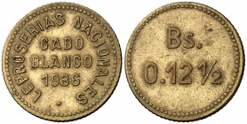 1936. Venezuela. 0,12-1/2 bolívares. (Kr. L12). 2,11 g. Latón. MBC+.
