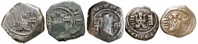 Felipe IV. Segovia. 4 maravedís. Lote de 5 monedas. A examinar. BC/MBC-.