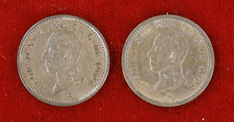 1911*11 y 1912*12. Alfonso XIII. PCV. 2 céntimos. (Cal. 73 y 75). Lote de 2 mone...