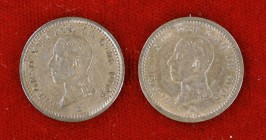 1911*11 y 1912*12. Alfonso XIII. PCV. 2 céntimos. (Cal. 73 y 75). Lote de 2 monedas. A examinar. EBC-/EBC.