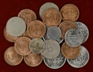 s. XIX-XX. Bolivia. Lote de 21 monedas de distintos valores y metales (dos en plata). A examinar. MBC-/S/C.