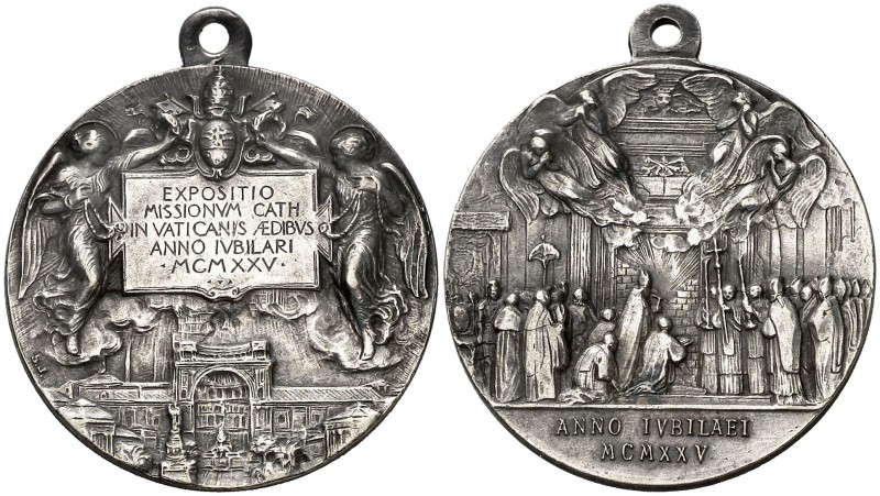 1925. Vaticano. Pío XI. Medalla religiosa. Jubileo 1925 y Exposición Universal M...
