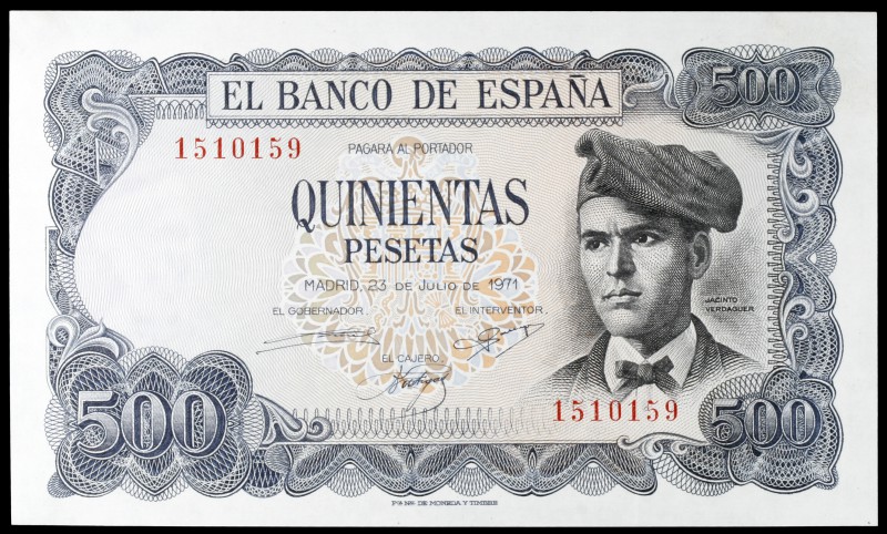1971. 500 pesetas. (Ed. D74). 23 de julio, Verdaguer. Sin serie. Escaso. S/C-.