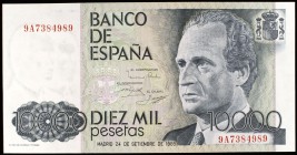 1985. 10000 pesetas. (Ed. E7b). 24 de septiembre, Juan Carlos I/Felipe. Serie 9A. S/C-.