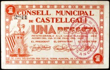 Castellgalí. 1 peseta. (T. 853d). Escaso. MBC+.