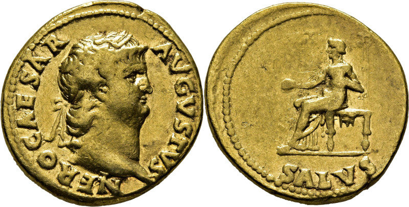 IMPERIO ROMANO. NERÓN. Áureo. Roma. 63-66. Busto del emperador laureado a derech...