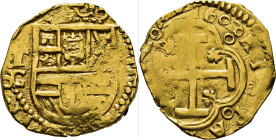 FELIPE III. 2 escudos. Toledo. 1606. C. Muy raro con los cuatro dígitos de la fecha