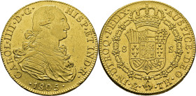 CARLOS IV. 8 escudos. México. 1805. TH. Muy buen reverso