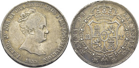ISABEL II. 20 reales. Madrid. 1839. CL. Tono. Rarísima