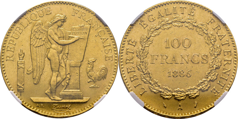 FRANCIA. 100 francos. París. 1886. Genio y valor. Fbg590. Algunas marquitas. SC/...